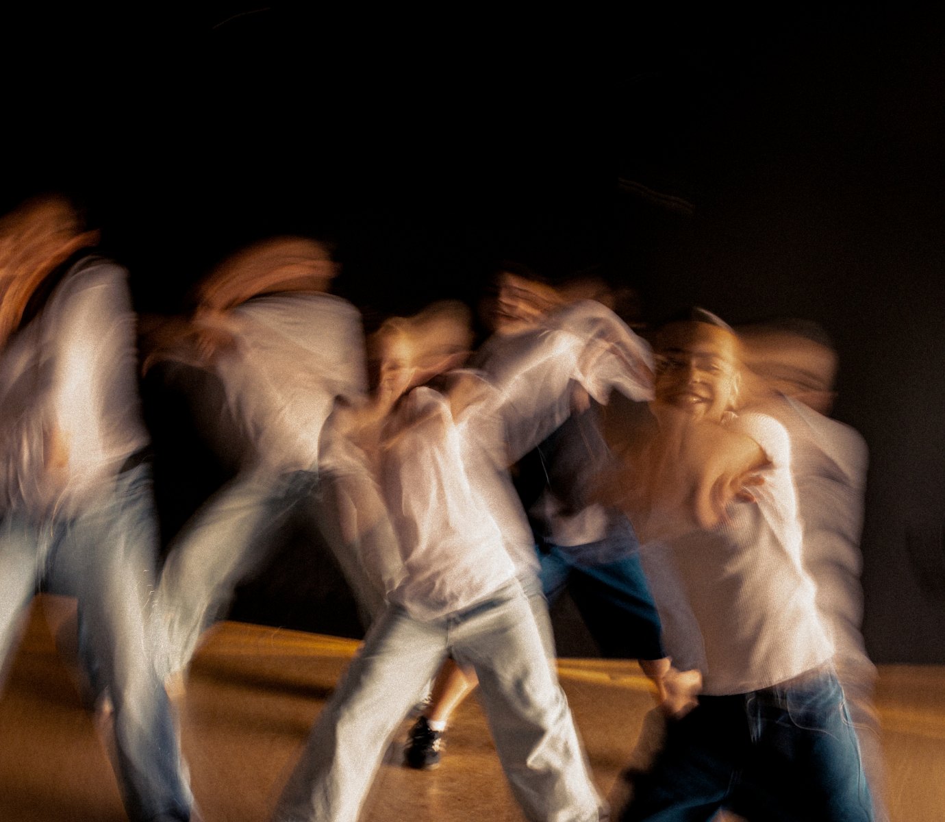 Dance crew rehearsing